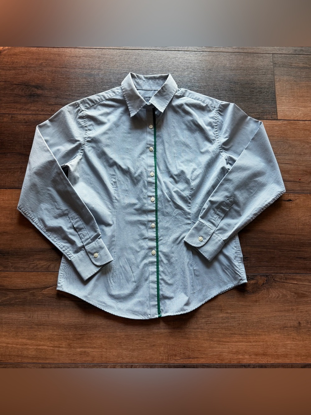 Women’s Van Heusen Blue Micro-Check Button-Up Shirt